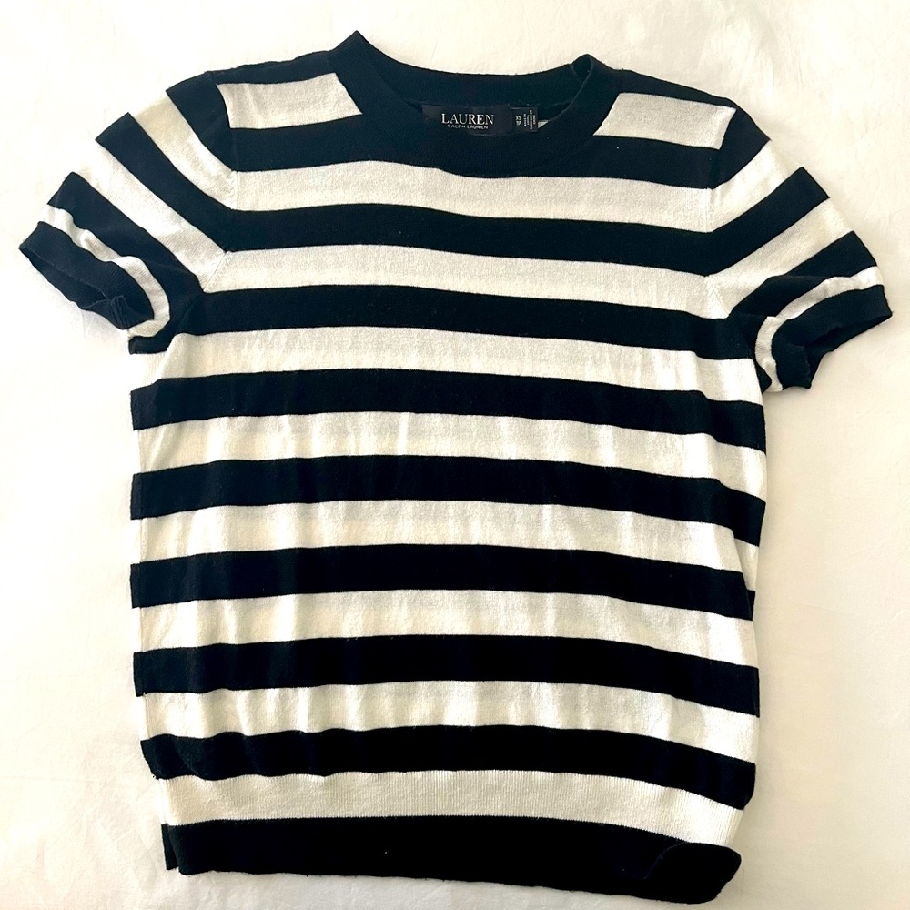 Ralph Lauren black and white XS women’s top EUC